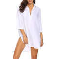 Chic V-Neck Beach Cover-Up Dress | Sun Protection Swim Dress