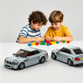 Silver Sports Car Building Blocks - 342 Pcs Retro Collectible