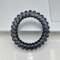 Invisible Black Coiled Hair Tie - Telephone Cord Hair Ring