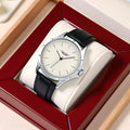 Classic Men's Leather Strap Quartz Watch - Waterproof & Stylish