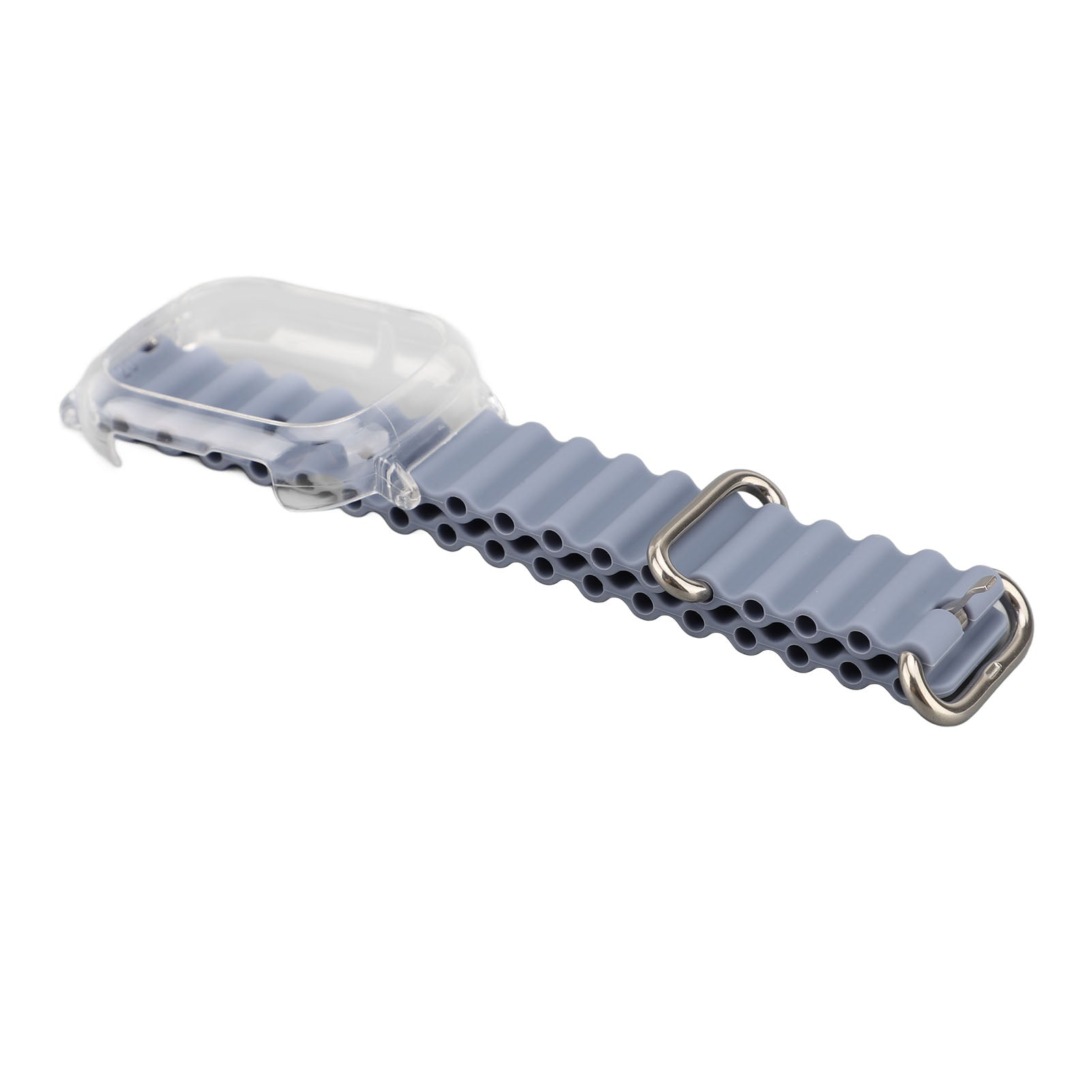 Lavender Purple Silicone Watch Strap with Transparent PC Frame for Watch 4