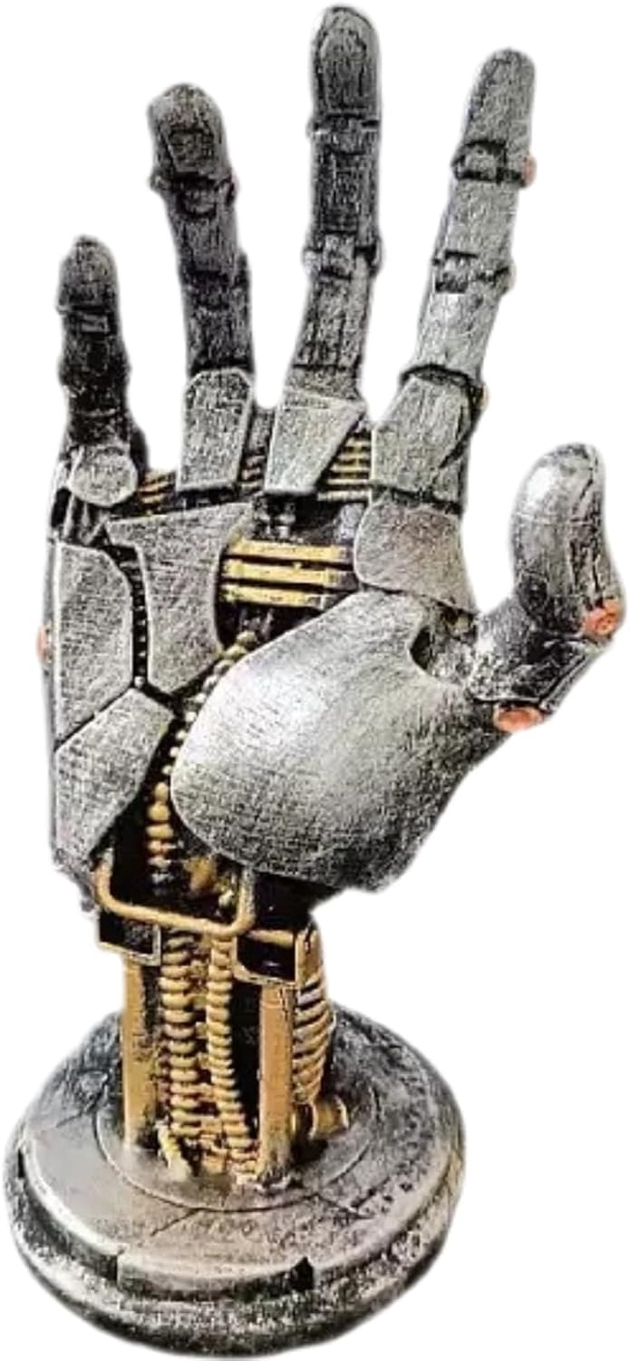 Creative Mechanical Hand Staue, Gaming Controller Holder Stand, Headphone Holder, Necklace Holder, Robot Hand Sculpture, Hand Crafts, Realistic Hand Decor, Modern Home Decor, Gaming Room Decor, Silver